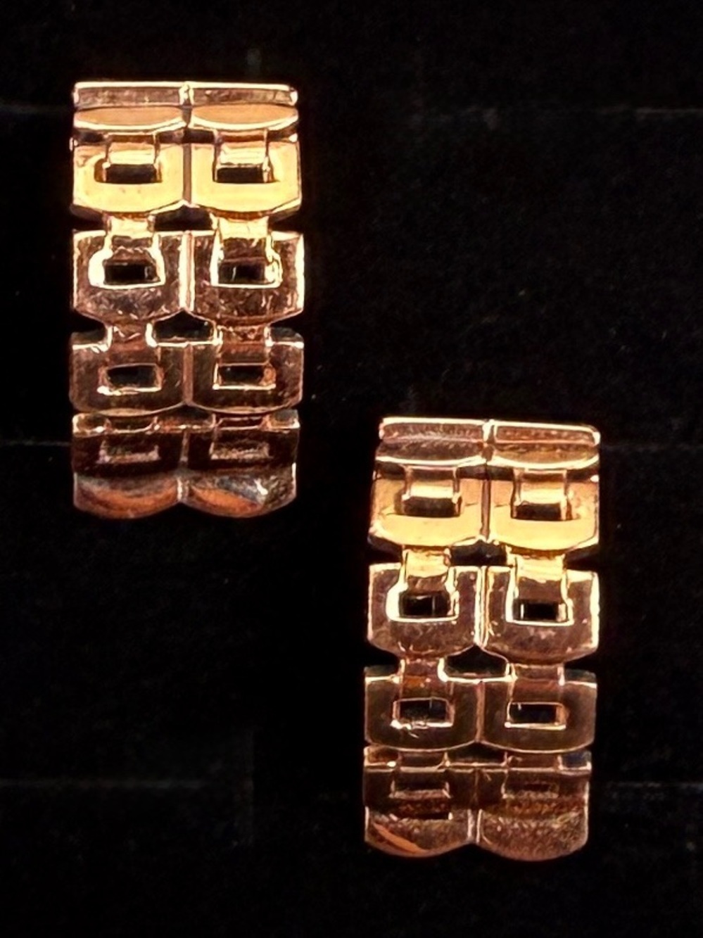 Vintage Renoir Copper Geometric MCM Clip On Earrings Mid Century